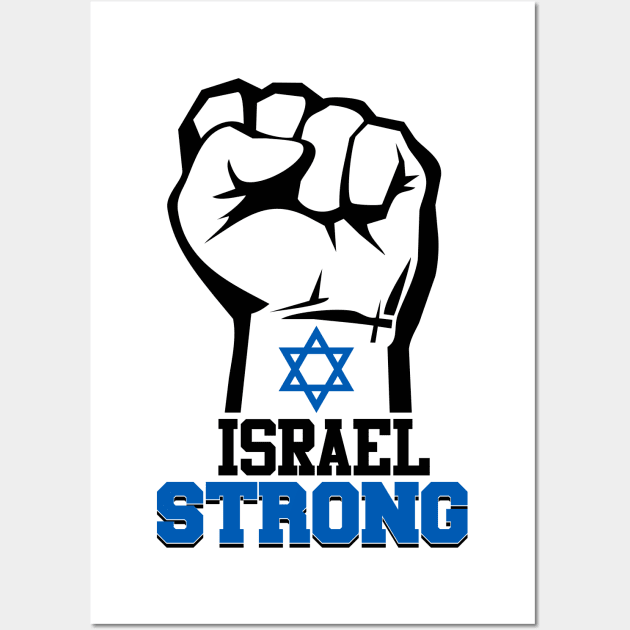 Israel Strong Hand up Israeli star flag Wall Art by RetroPrideArts